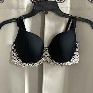 WAcoal Womens Bra 34C Black Embroidered‎ Lace Adjustable Strap Whimsigoth 17140